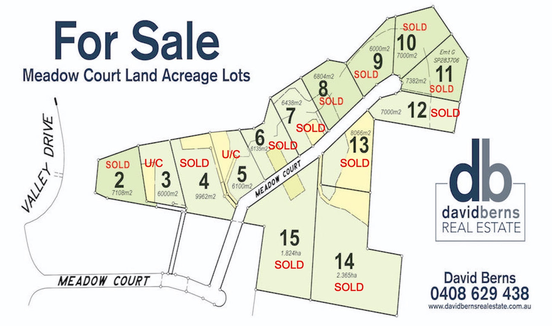 David Berns Real Estate MEADOW COURT LAND ACREAGES FOR SALE.